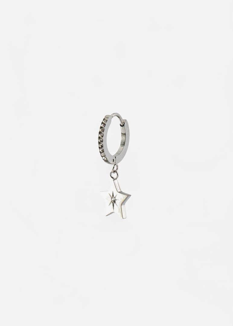 Silver mono earring with CHAKRA crystals