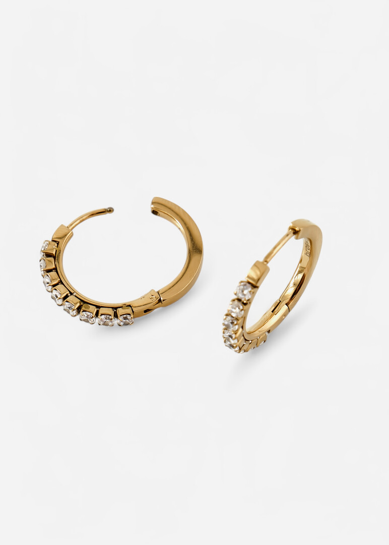 gold-tone white cubic zirconia earrings DESIDERI