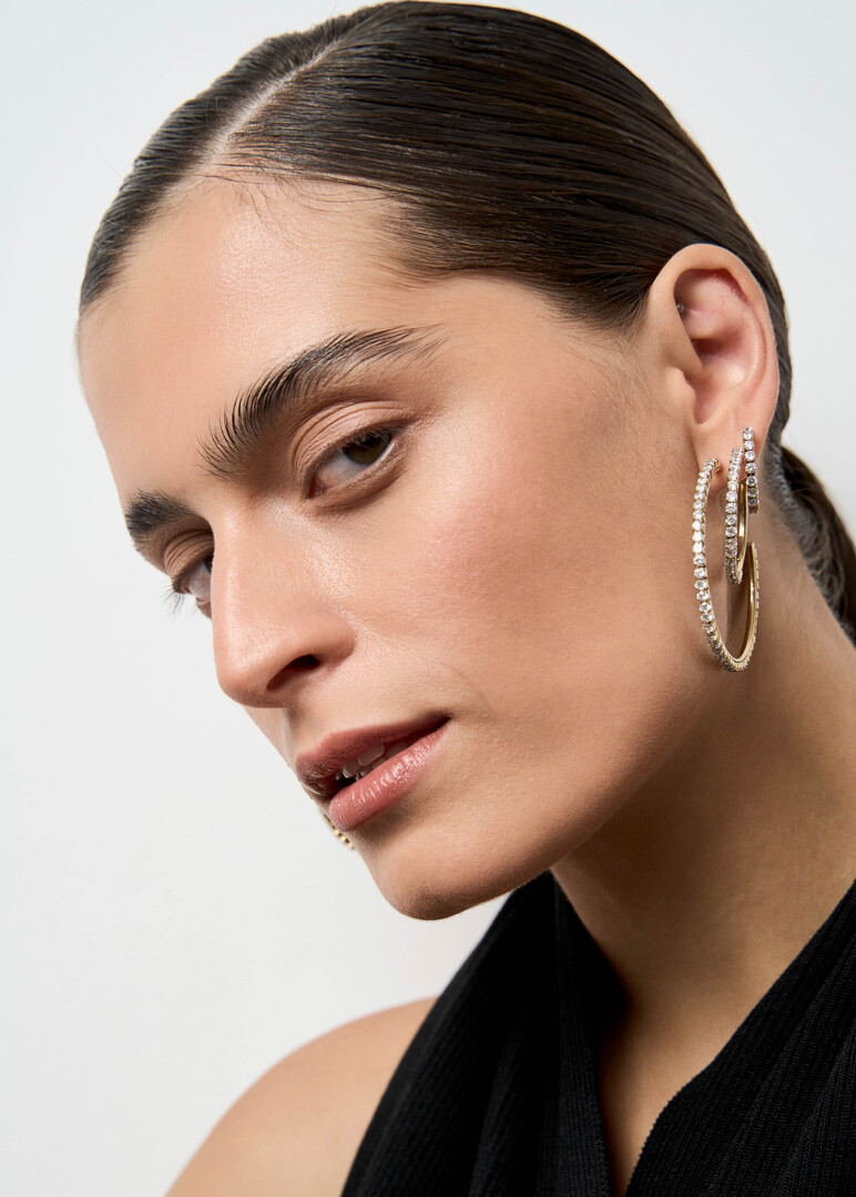 gold-tone white cubic zirconia earrings DESIDERI