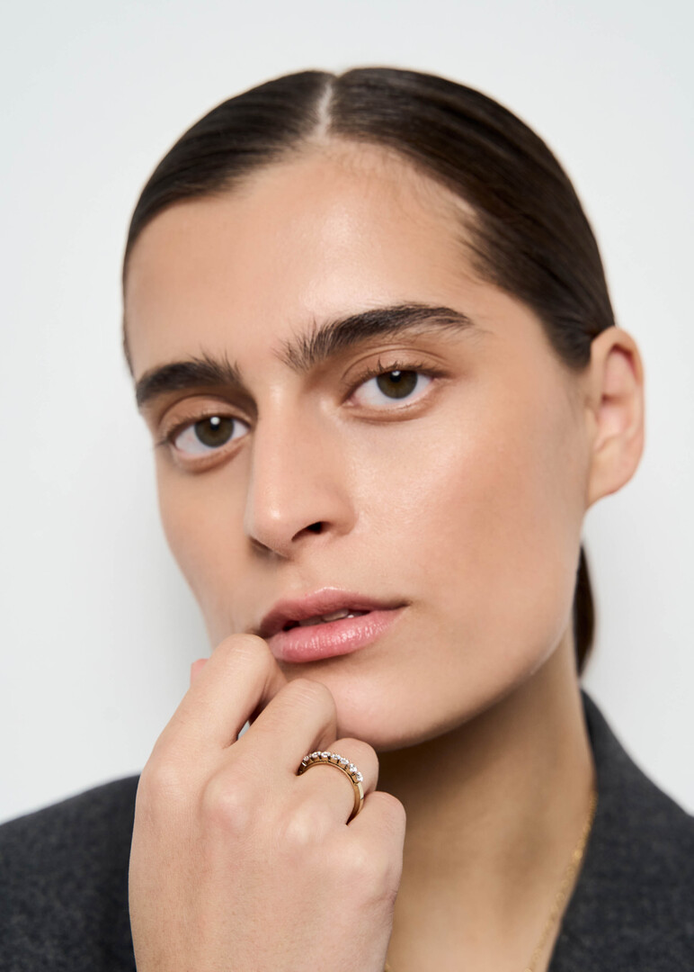 gold-tone white cubic zirconia ring DESIDERI