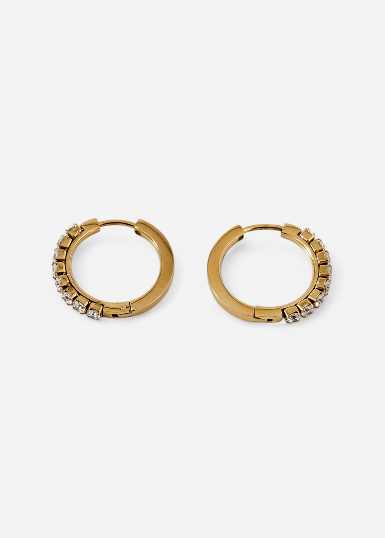 gold-tone white cubic zirconia earrings DESIDERI