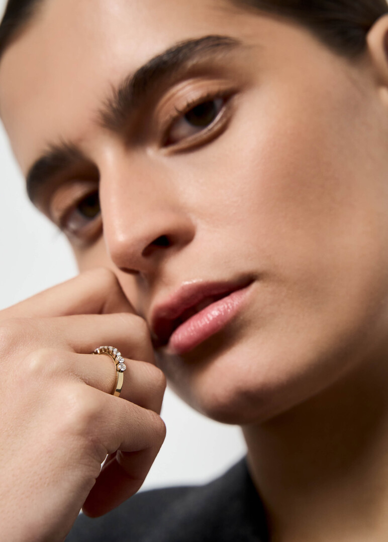 gold-tone white cubic zirconia ring DESIDERI