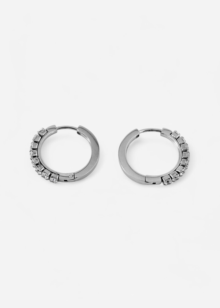 silver-tone white cubic zirconia earrings DESIDERI