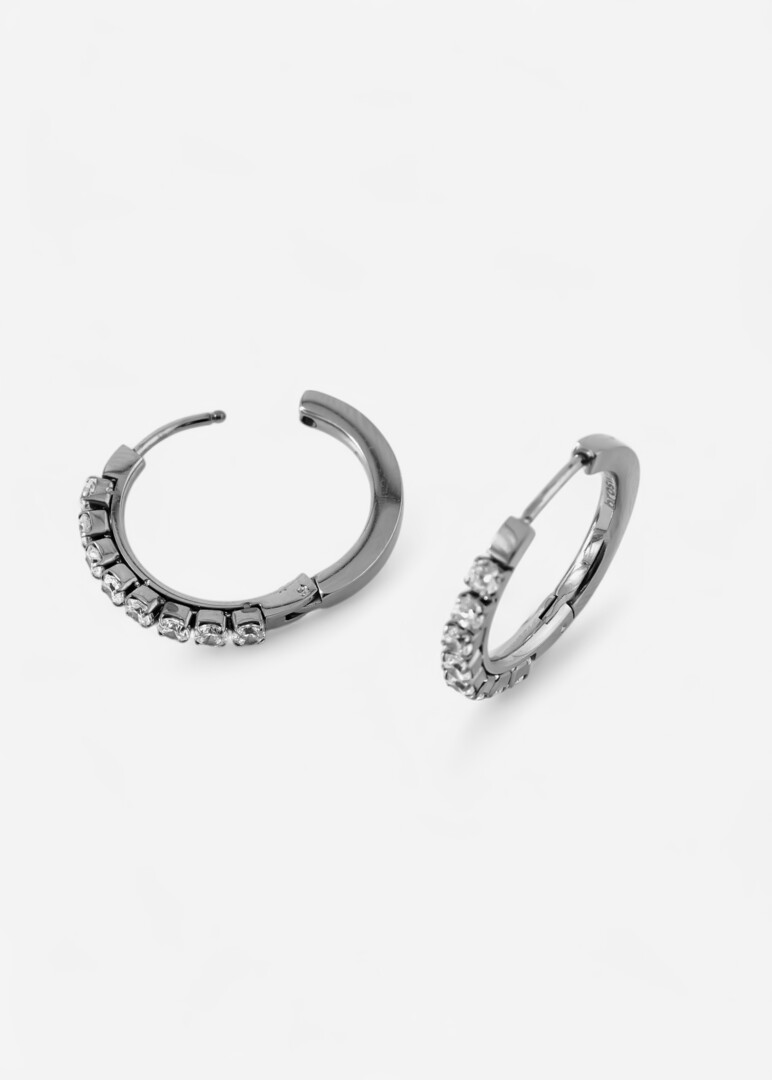 silver-tone white cubic zirconia earrings DESIDERI