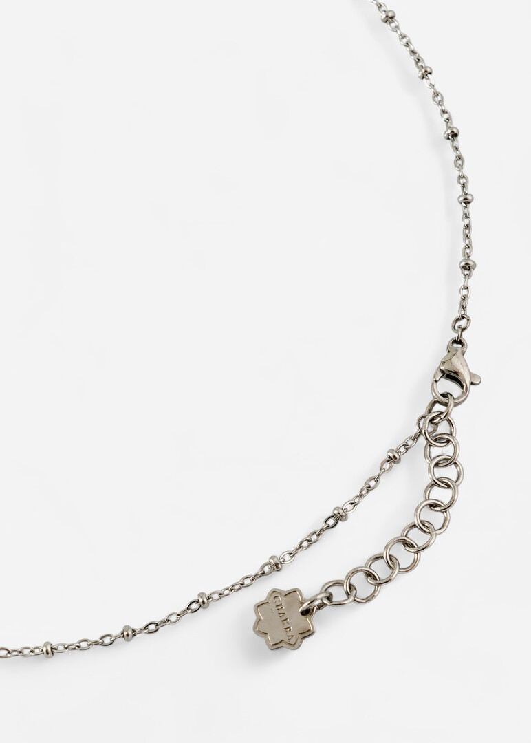 Silver necklace with NECKLACE CHAKRA crystals