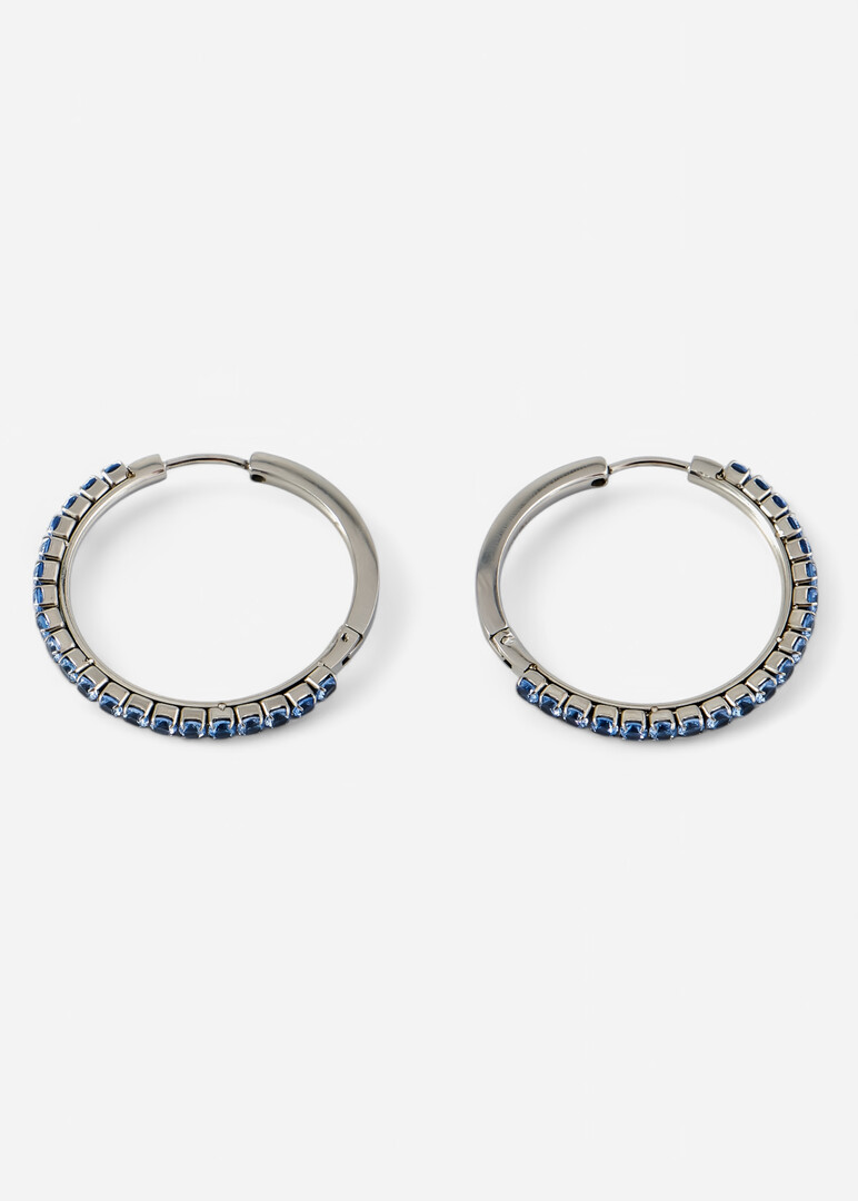 silver-tone blue cubic zirconia hoop earrings DESIDERI