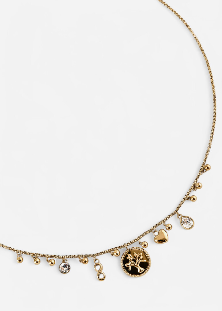 Golden necklace with CHAKRA crystal