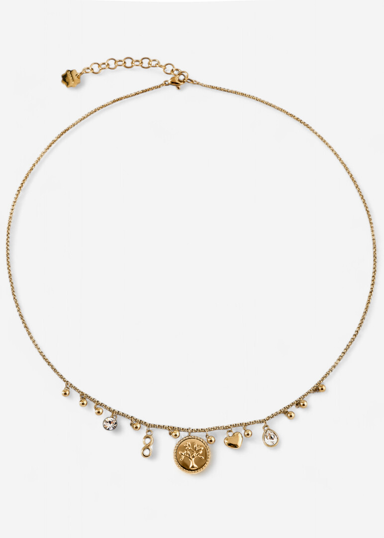 Golden necklace with CHAKRA crystal