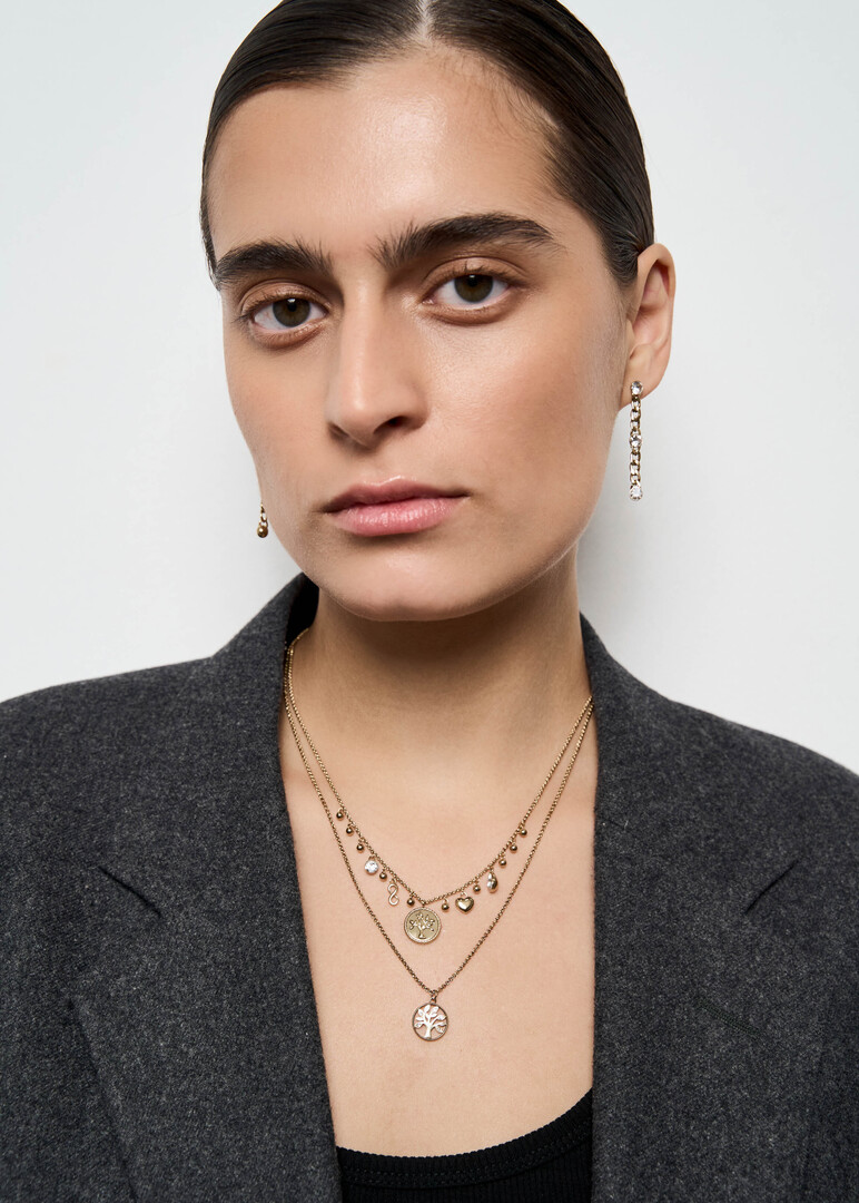 Golden necklace with CHAKRA crystal