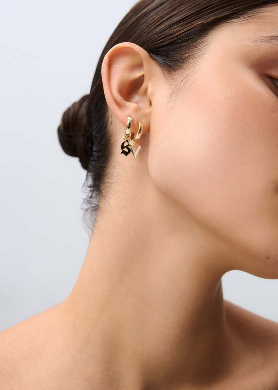 Моносерьги COBRA JEWELRY Моносерьга из золота с буквой «v»