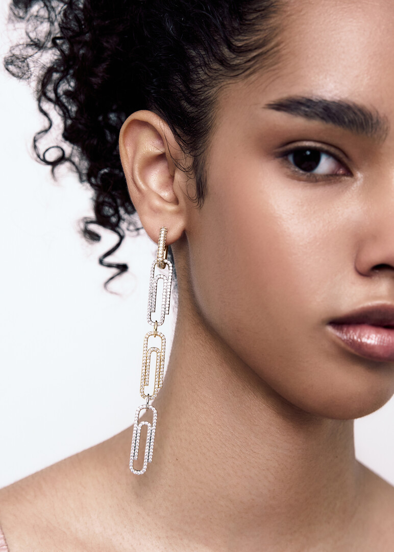 bicolor single earring Rêverie with clasps