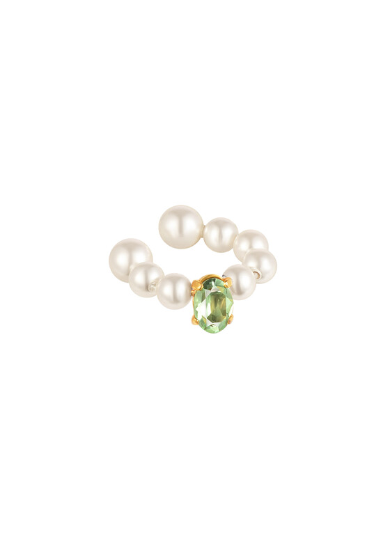 Каффы Phenomenal Studio Кафф с кристальным жемчугом и кристаллом Swarovski, Royal Chrysolite