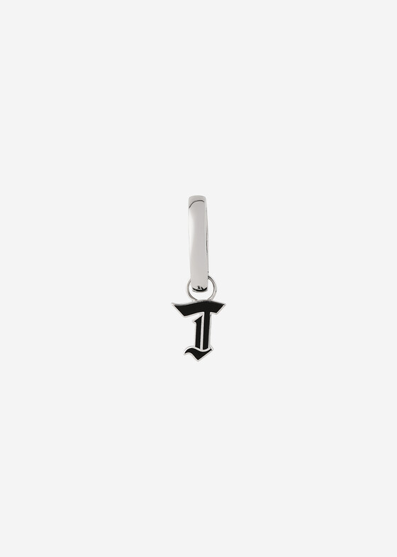 Моносерьги COBRA JEWELRY Моносерьга из белого золота с буквой «t»