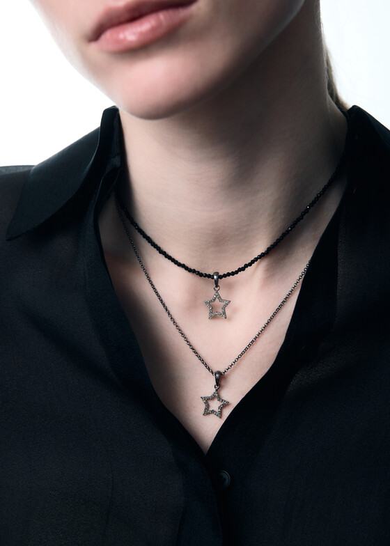 Колье с подвесами Mintaka Jewellery Колье из серебра с муассанитом