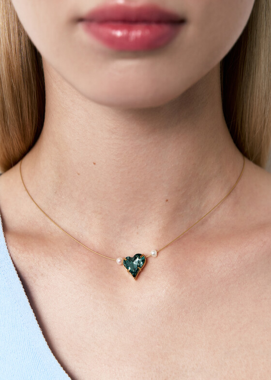 Кулоны и подвески Phenomenal Studio Колье с кристаллом, Love Mini Pearl Gold