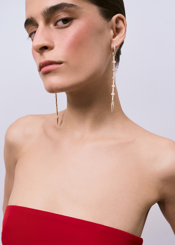 Длинные серьги INDULGENCE safina concept Позолоченные серьги с фианитами Passion