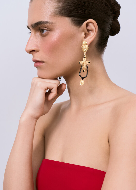 Акцентные серьги INDULGENCE safina concept Позолоченные серьги с фианитами Great