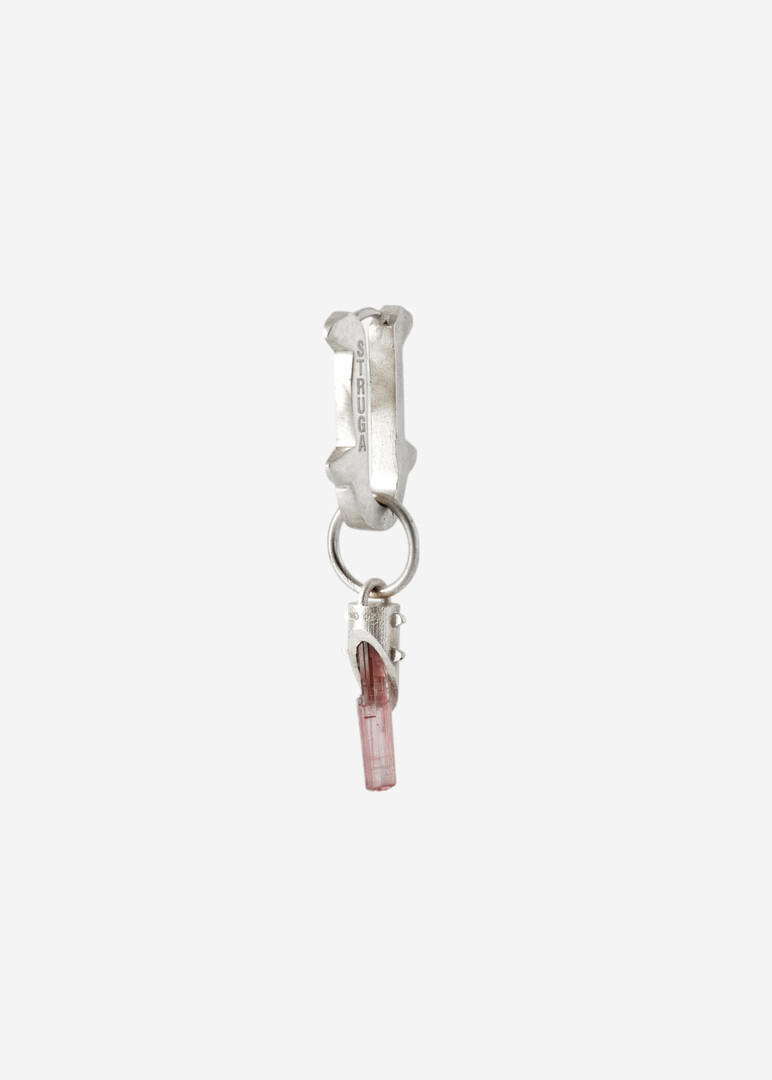 Monoserge made of silver with rose quartz