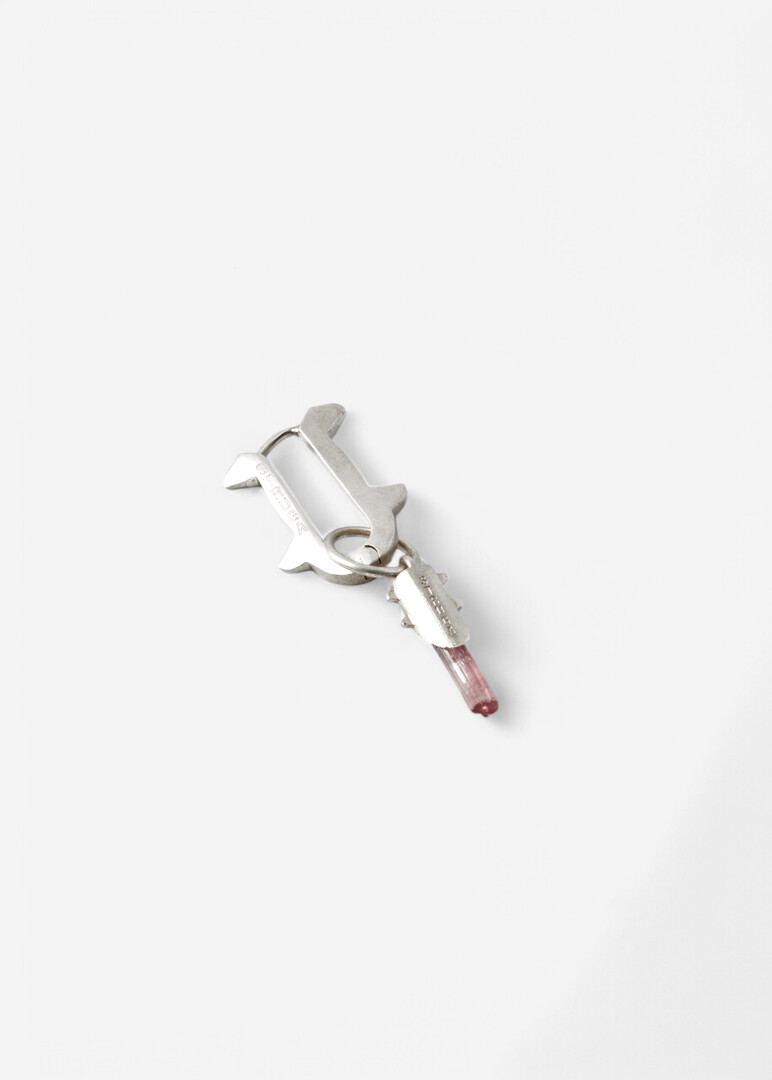 Monoserge made of silver with rose quartz