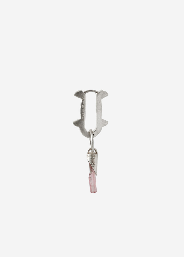 Monoserge made of silver with rose quartz