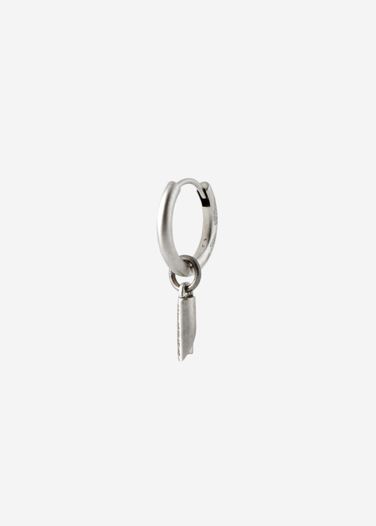 silver mono-earring with grey quartz