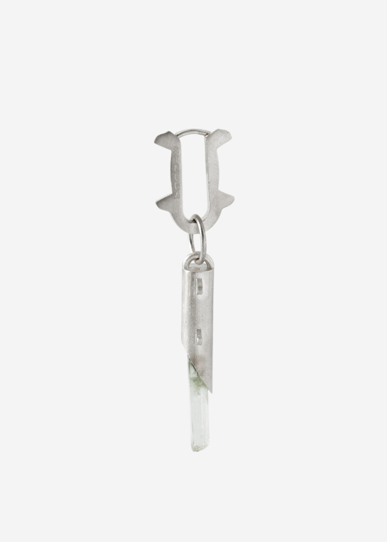 Single-earring made of silver with blue quartz