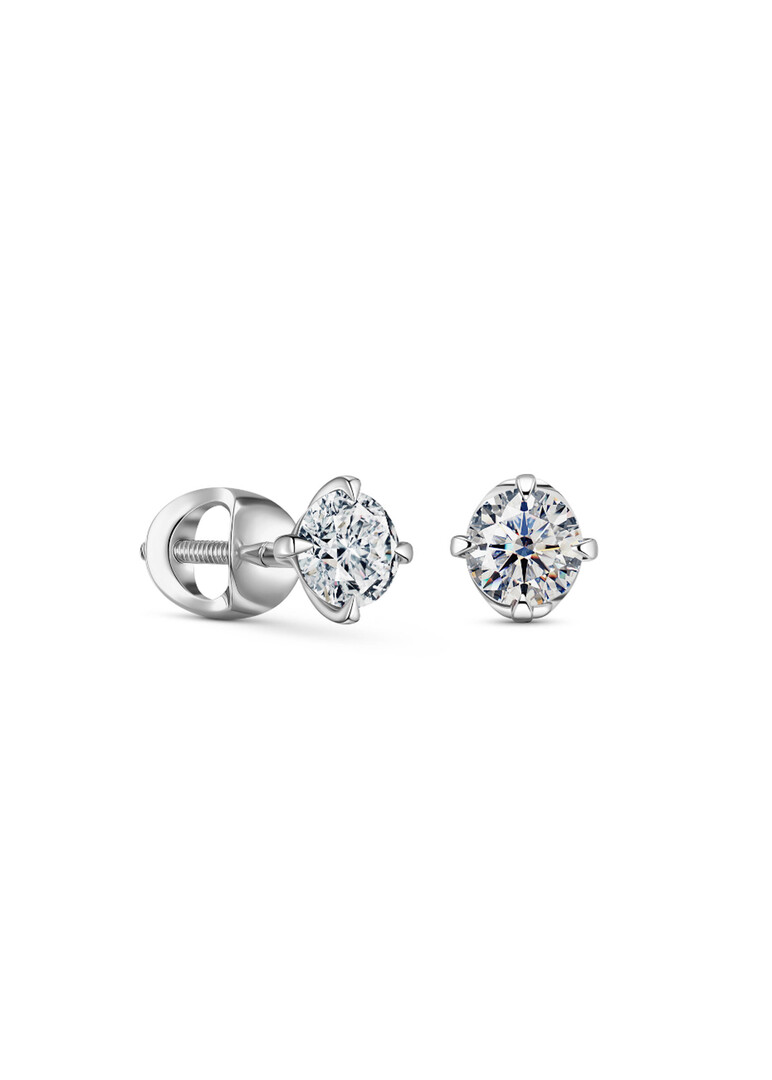 White gold poussettes with diamonds