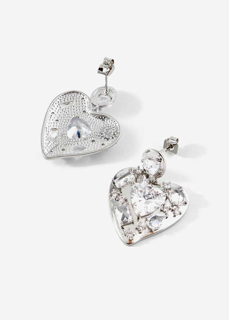 Large earrings with crystals
