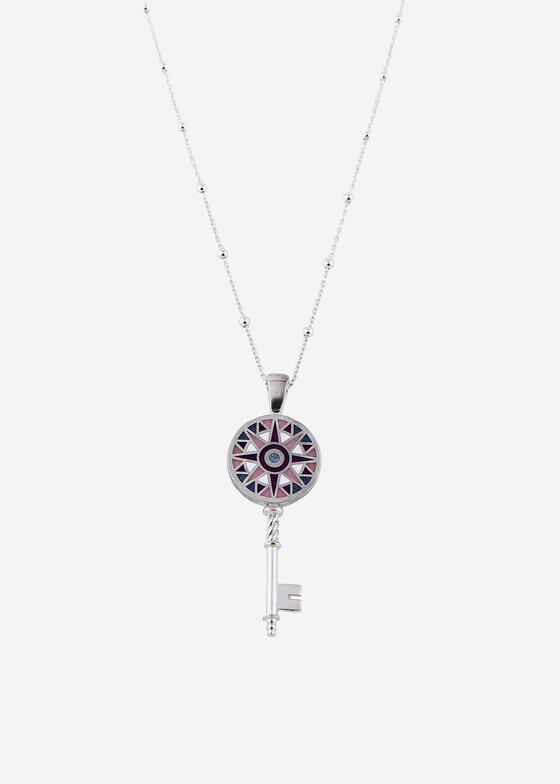 Кулоны и подвески MAJU enamel jewelry Кулон-ключ на цепочке из серебра с эмалью