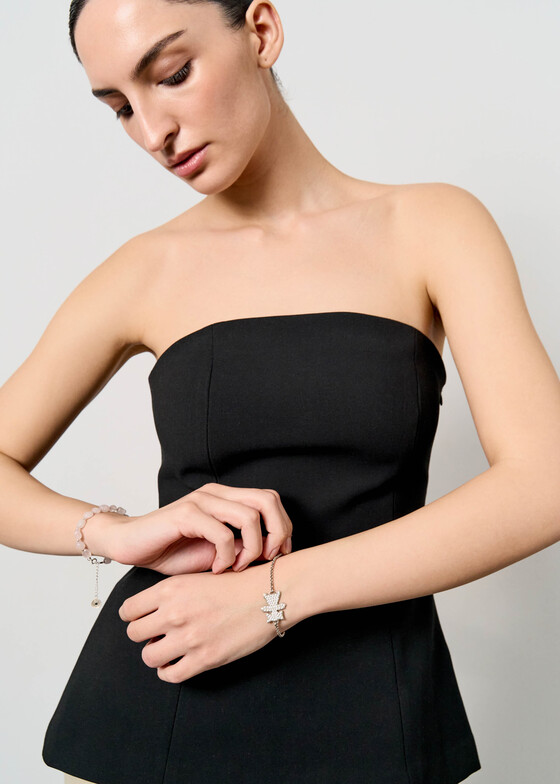 Тонкие браслеты Dzhanelli Jewellery Браслет из серебра с фианитом, коллекция FOR FUN