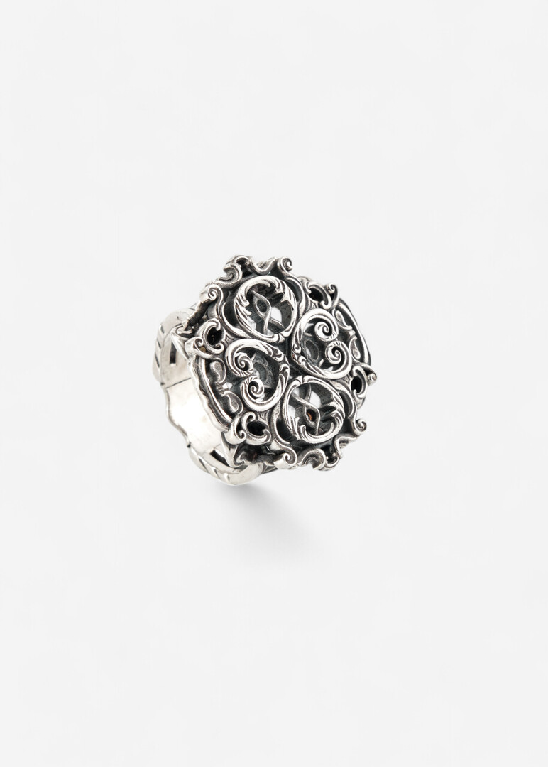 Dark Light m Silver Ring