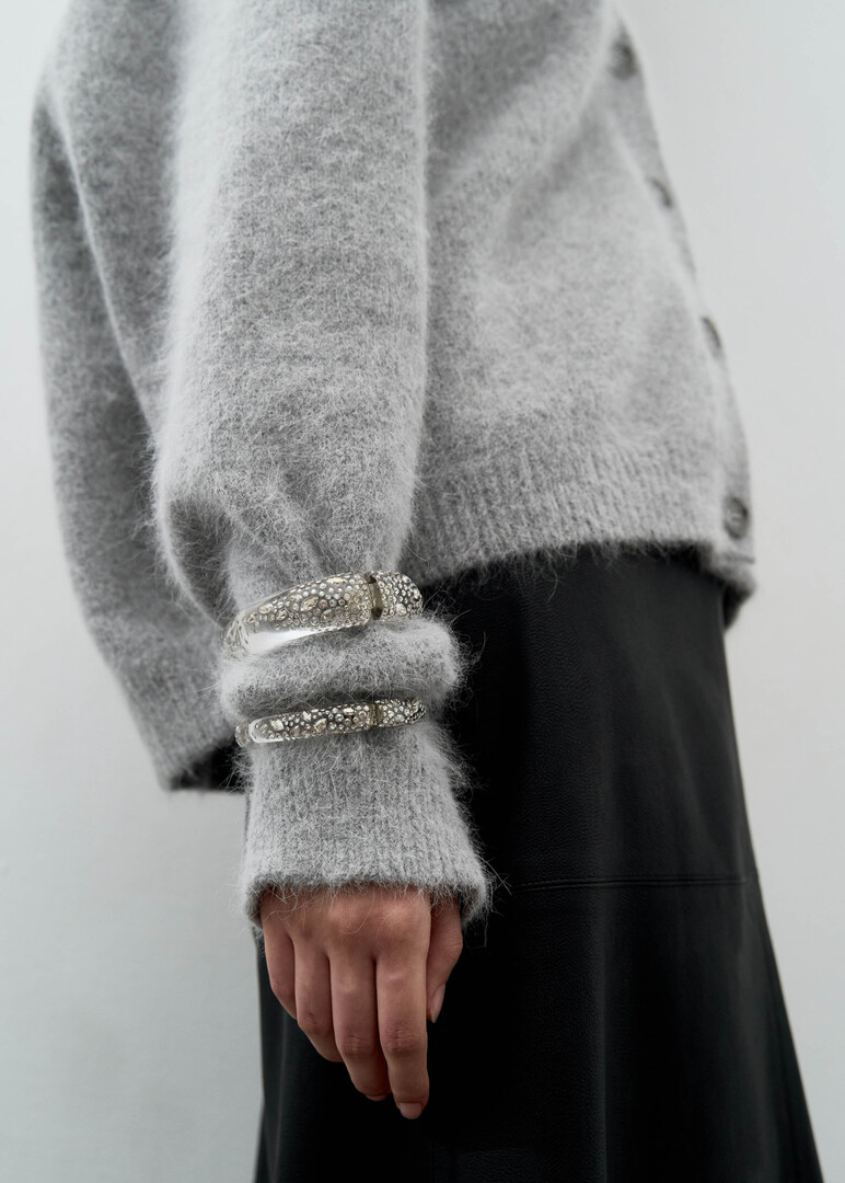 прозрачный браслет confetti crystal lucite hinge