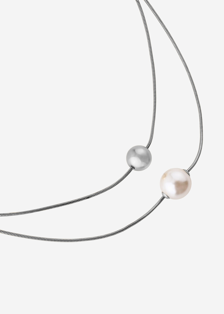 steel pearl necklace PERFECT