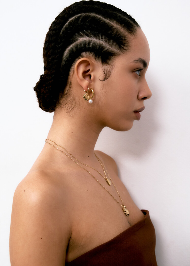 gold-plated steel earrings CHAKRA