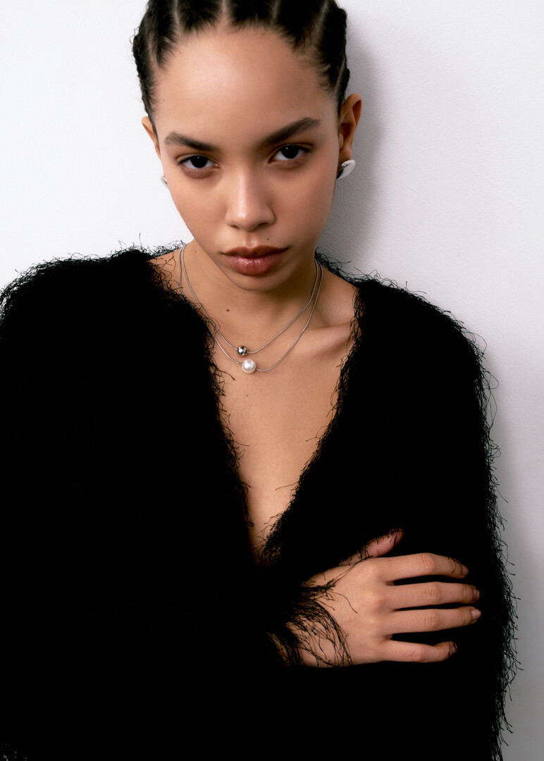 steel pearl necklace PERFECT