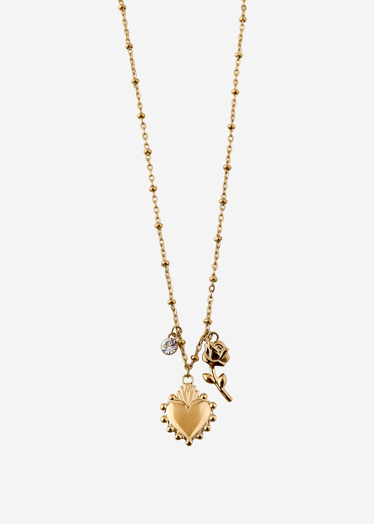 gold-plated crystal steel choker CHAKRA