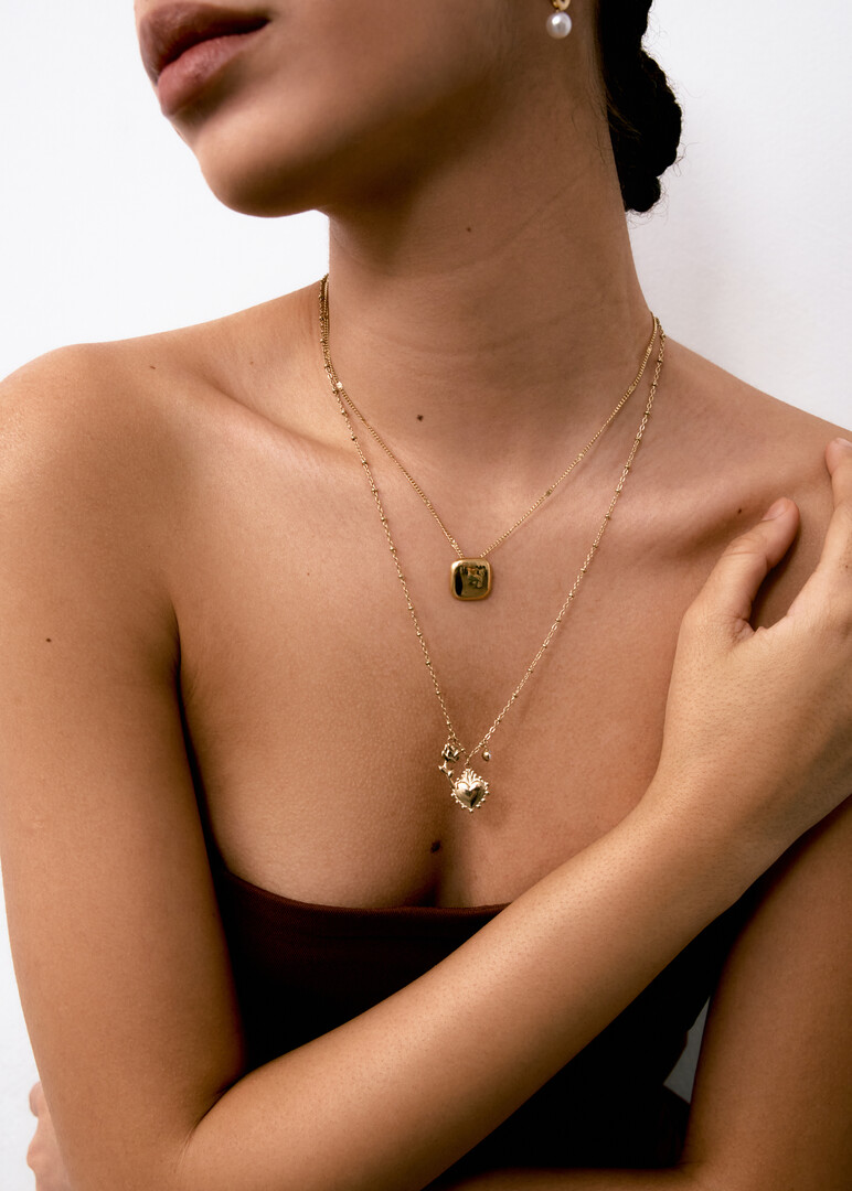 gold-plated crystal steel choker CHAKRA