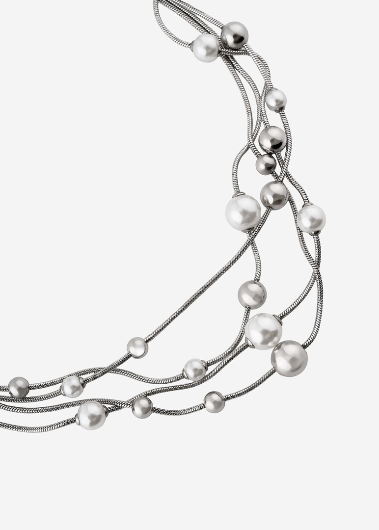 steel pearl necklace PERFECT