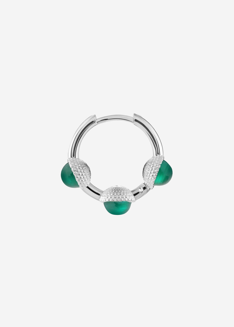 Серьги-кликеры из серебра «Колт» с хризопразами