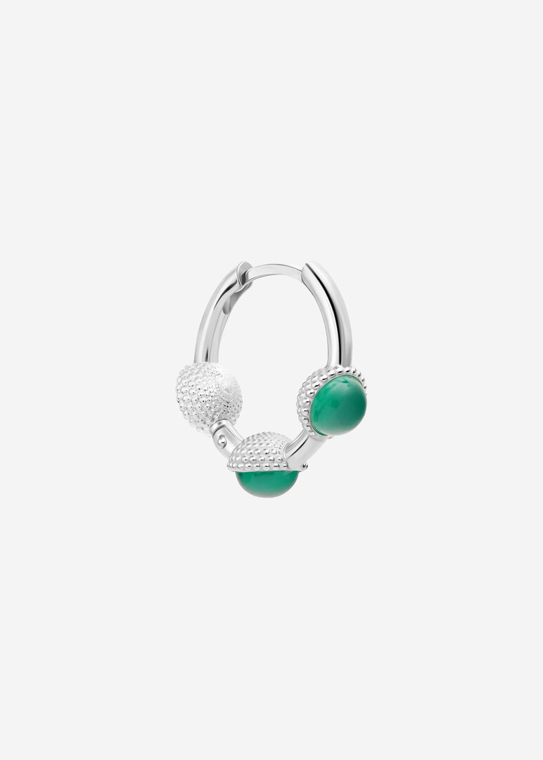 Серьги-кликеры из серебра «Колт» с хризопразами