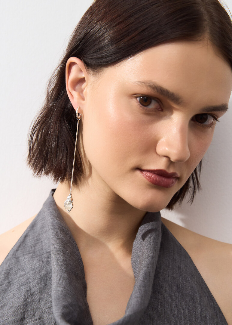 single silver earring «Shell» small