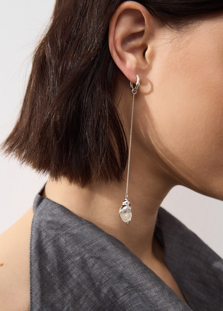 single silver earring «Shell» small