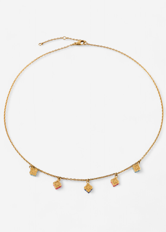 Колье с подвесами LUTA Jewelry Позолоченное колье из серебра с эмалью «Марокко»