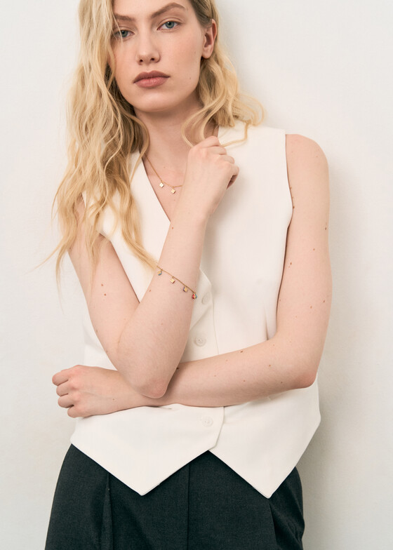 Тонкие браслеты LUTA Jewelry Позолоченный браслет из серебра с эмалью «Марокко»