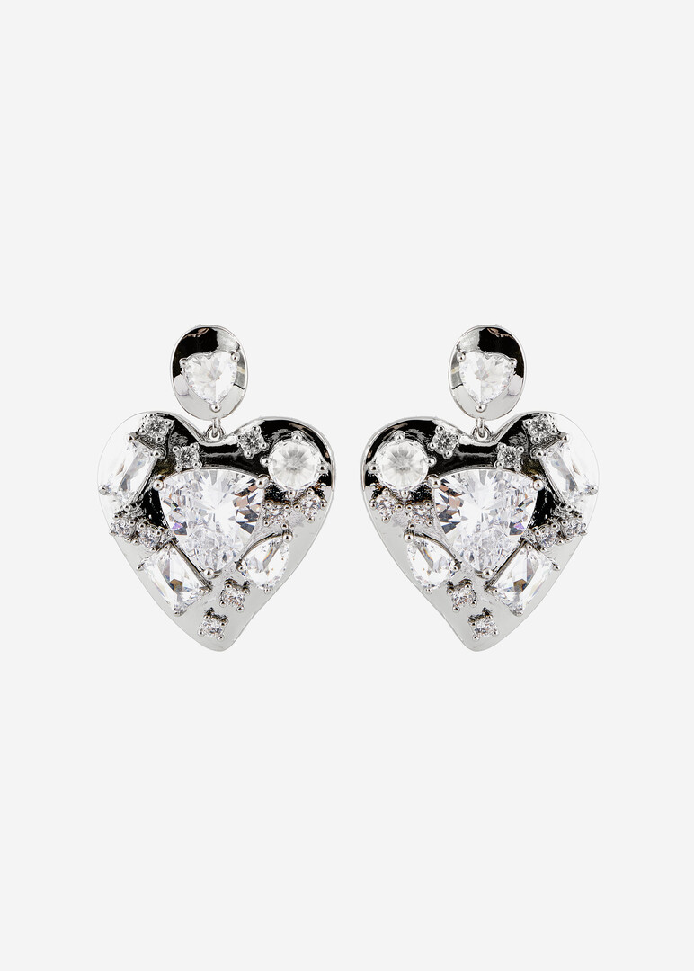 Large earrings with crystals