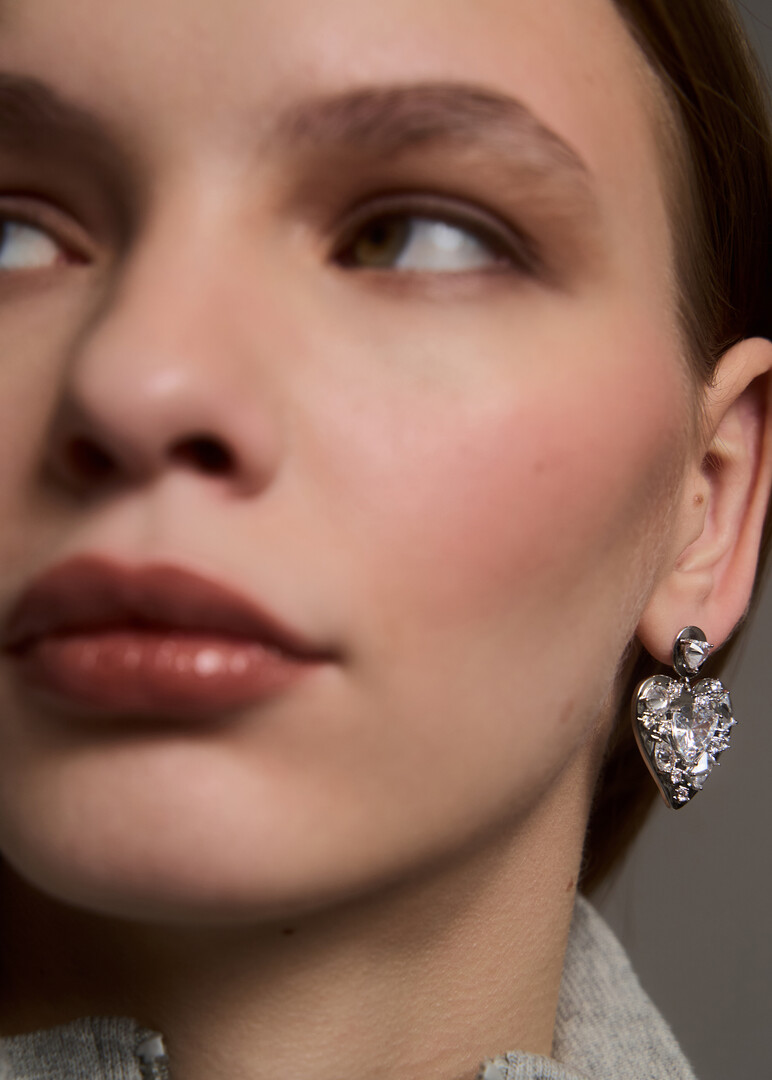 Large earrings with crystals