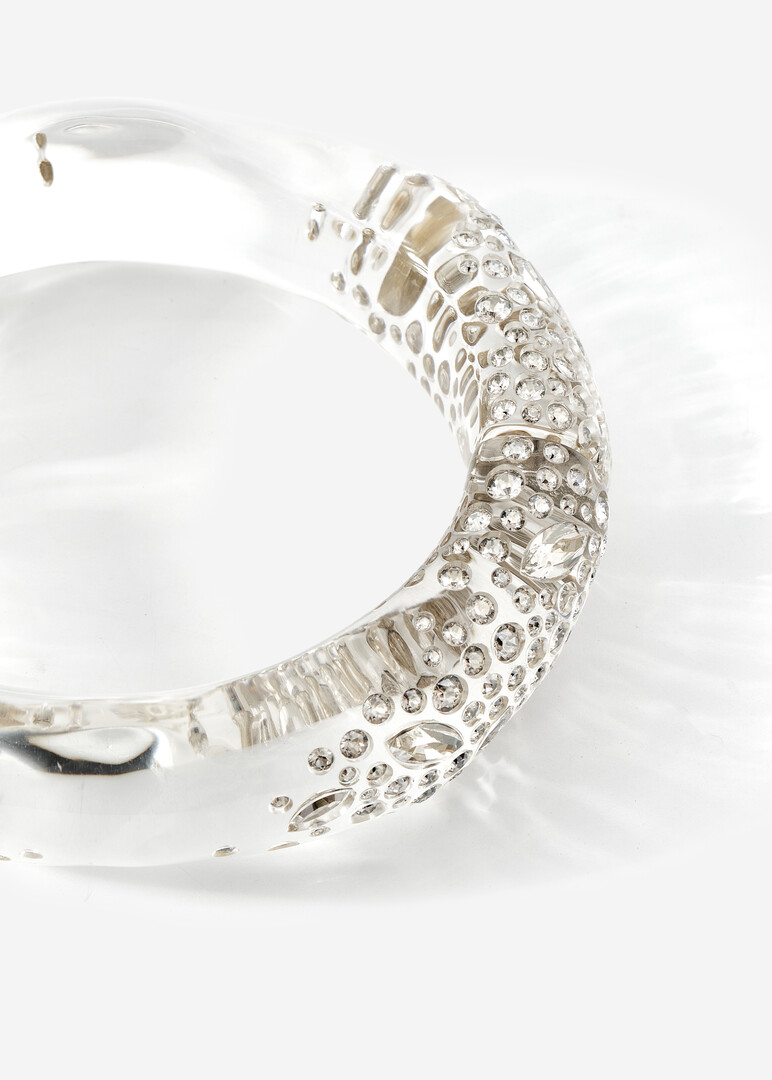 прозрачный браслет confetti crystal lucite hinge