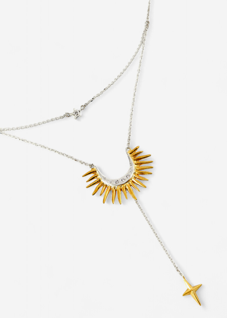 Gilded silver necklace with cubic zirconia «Money Magnet».