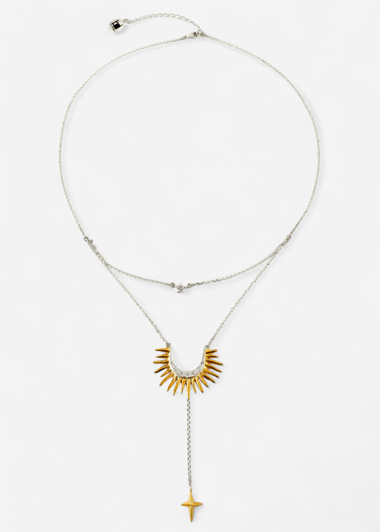 Gilded silver necklace with cubic zirconia «Money Magnet».