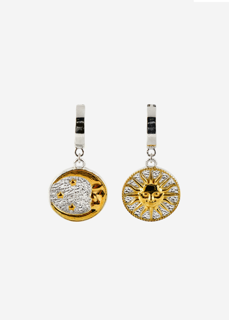 Gilded silver earrings «Alchemy Mini».
